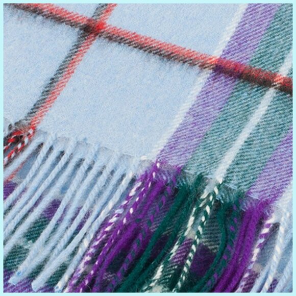 Scarf Scottish Lambswool MEANING OF WORLD PEACE TARTAN INCLUDED NWT - Picture 2 of 5